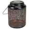 7" Black Outdoor Integrated Floral LED Solar Lantern with Handle